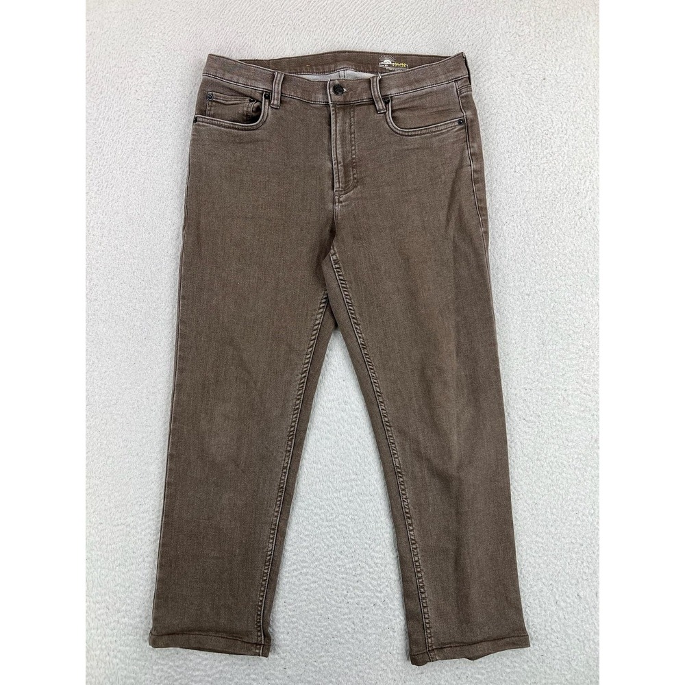 Faherty Mens 31x26 Brown Slim Tapered Stretch Denim Jeans Medium Wash